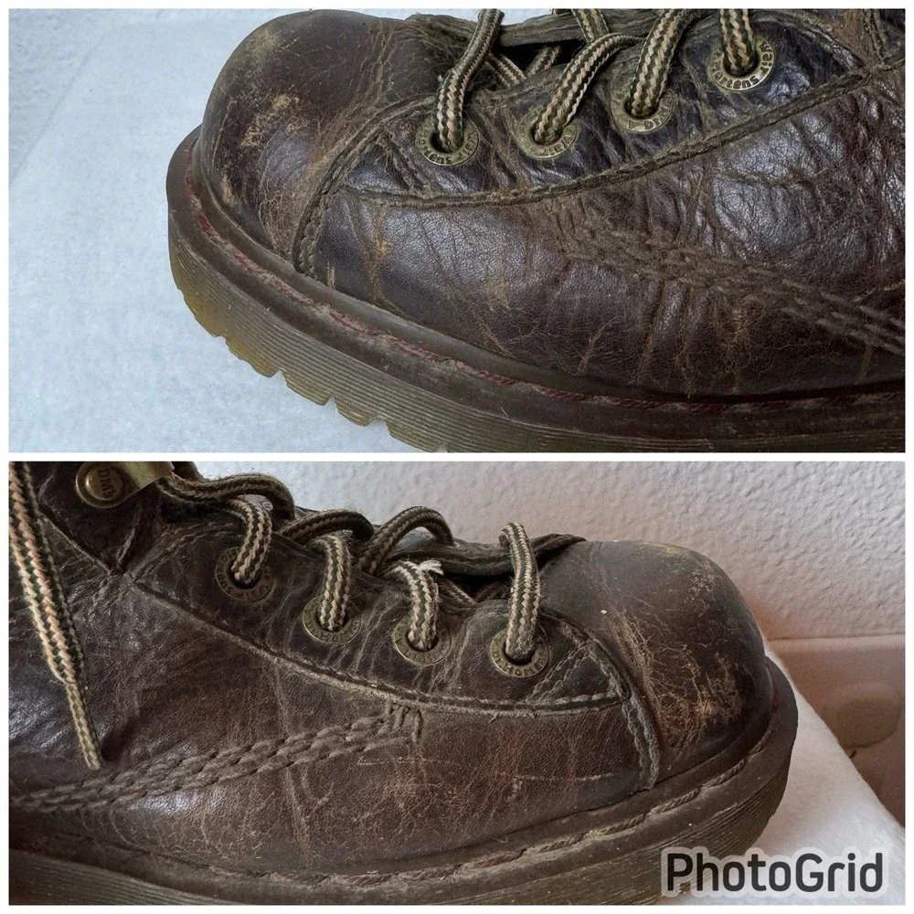 Dr. Martens Boots 10937 Womens 10 Men's 9 Y2K Chunky Leather Brown Lace Up